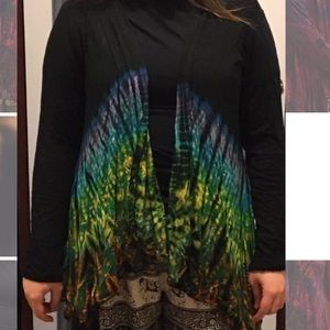 NWT Tie-Dye Hi-Low Open Cardigan XXL